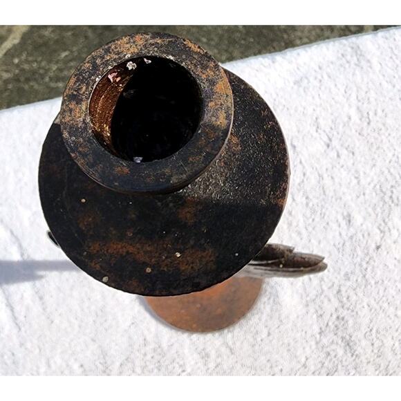 VTG Sun Face Haitian Candlestick Art Recycled Steel Drum Metal Wall 14" - Picture 9 of 13